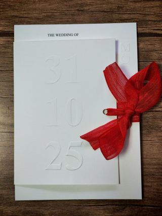 Gofre Kabartmalı Kurdelalı Davetiye 1293 - Kırmızı